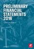 PRELIMINARY FINANCIAL STATEMENTS 2016