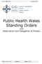 Public Health Wales Standing Orders