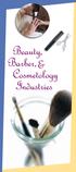 Beauty, Barber,& Cosmetology Industries