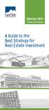 Section 1031 Tax Deferred Exchanges. A Guide to the Best Strategy for Real Estate Investment