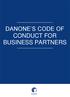 DANONE S CODE OF CONDUCT FOR BUSINESS PARTNERS