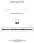 Lfm. Staff Papers Series. Department of Agricultural and Applied Economics