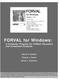 FORVAL for Windows: A Computer Program for FORest VALuation and Investment Analysis. Steven H. Bullard. Thomas J. Straka. James L.