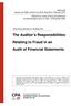 The Auditor s Responsibilities. Audit of Financial Statements