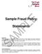 Sample Fraud Policy. Statements