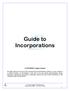 Guide to Incorporations
