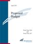 April Proposed Budget