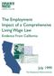 The Employment Impact of a Comprehensive Living Wage Law