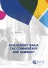2018 BUDGET SAICA TAX COMMENTARY AND SUMMARY