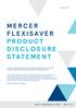 MERCER FLEXISAVER PRODUCT DISCLOSURE STATEMENT