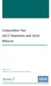 Corporation Tax 2017 Payments and 2016 Returns