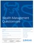 Wealth Management Questionnaire