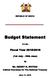 REPUBLIC OF KENYA. Budget Statement. For the. Fiscal Year 2015/2016. (1st July 30th June) Mr. HENRY K. ROTICH