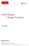 FAST Budget Budget Transfers