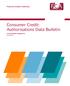 Consumer Credit: Authorisations Data Bulletin
