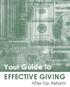 Your Guide to EFFECTIVE GIVING After Tax Reform