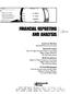 FINANCIAL REPORTING AND ANALYSIS