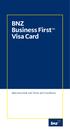 BNZ Business First Visa Card