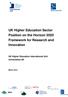 UK Higher Education Sector Position on the Horizon 2020 Framework for Research and Innovation. UK Higher Education International Unit Universities UK