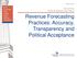 Revenue Forecasting Practices: Accuracy, Transparency and Political Acceptance