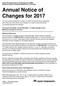 Annual Notice of Changes for 2017
