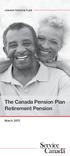The Canada Pension Plan Retirement Pension