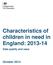 Characteristics of children in need in England: Data quality and uses