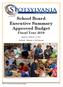 School Board Executive Summary Approved Budget Fiscal Year 2019