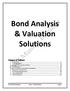 Bond Analysis & Valuation Solutions
