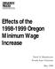 Effects of the Oregon Minimum Wage Increase