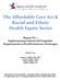 The Affordable Care Act & Racial and Ethnic Health Equity Series