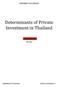 Determinants of Private Investment in Thailand