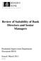 Review of Suitability of Bank Directors and Senior Managers