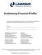 Preliminary Financial Profile
