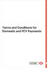 Terms and Conditions for Domestic and FCY Payments