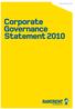Corporate Statement Governance. Contents Corporate