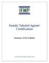 Family Takaful Agents' Certification. Summary of the Syllabus