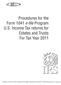 Procedures for the Form 1041 e-file Program U.S. Income Tax returns for Estates and Trusts For Tax Year 2011