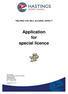 Application for special licence