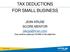 TAX DEDUCTIONS FOR SMALL BUSINESS