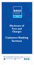 Disclosure of Fees and Charges Customer Banking Services