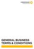 GENERAL BUSINESS TERMS & CONDITIONS