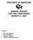 PROVINCE OF MANITOBA ANNUAL REPORT FOR THE YEAR ENDED MARCH 31, 2001