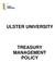 ULSTER UNIVERSITY TREASURY MANAGEMENT POLICY