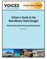 Citizen s Guide to the New Mexico State Budget