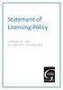 Statement of Licensing Policy. LICENSING ACT 2003 December 2015 December 2020