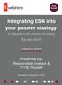 Integrating ESG into your passive strategy