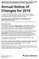 Annual Notice of Changes for 2016
