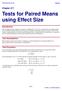 Tests for Paired Means using Effect Size