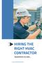 HIRING THE RIGHT HVAC CONTRACTOR. Questions to ask...